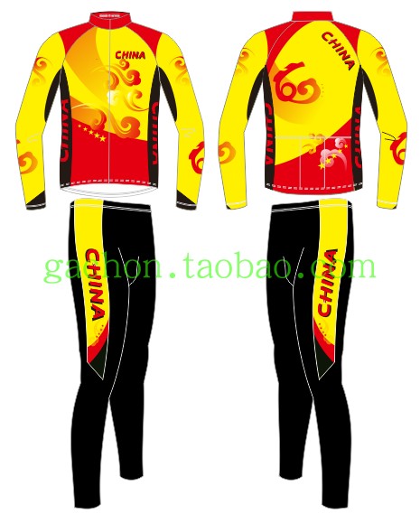 Spring and Autumn Chinese auspicious long-sleeved split speed skating suit roller skating sportswear set