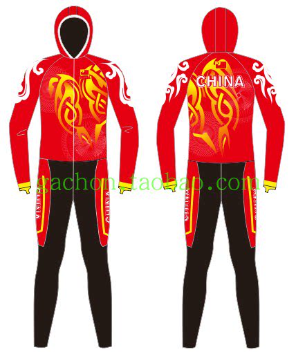 China red long one-piece speed skating belt skating suit skating suit high elastic sportswear