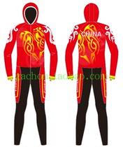 China Red Long Lianwo Speed Skating Clothing High Streamsuit