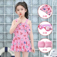 Розовая плавательная шапочка, водонепроницаемые плавательные нарукавники