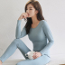 Womens quần áo mùa thu mùa thu quần cotton phù hợp với đáy bông áo len cơ thể cô gái sinh viên kích thước lớn mô hình mỏng lót ấm áp mùa đông. 