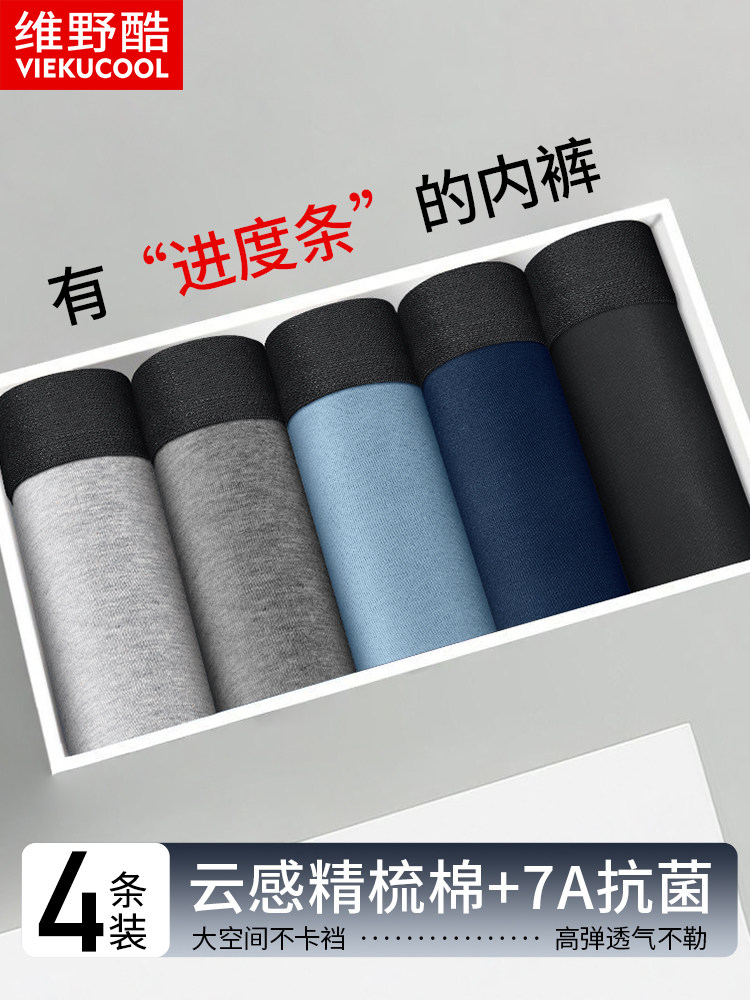 Pure Cotton Men's Underwear, Seamless Boxer Briefs, Loose Fit, Breathable for Teenagers, New Winter 2026 Style