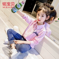 Áo sơ mi nữ sọc dài 2018 mới dành cho trẻ em sơ mi xuân hè phiên bản Hàn Quốc shop trẻ em