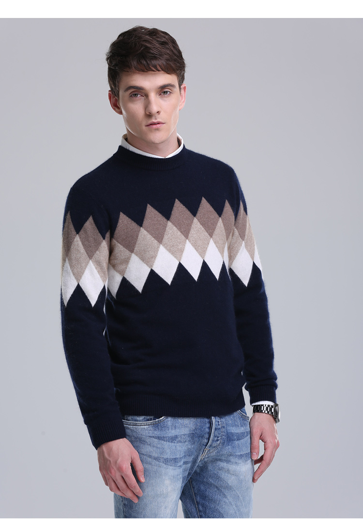 Giải phóng mặt bằng áo len cashmere nam cổ tròn dày mùa đông nam áo len cashmere kích thước lớn đan áo len áo hoodie cặp