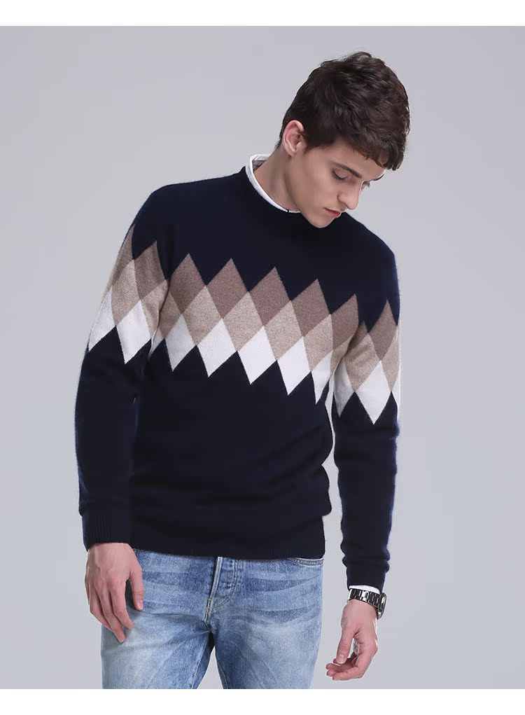 Giải phóng mặt bằng áo len cashmere nam cổ tròn dày mùa đông nam áo len cashmere kích thước lớn đan áo len áo hoodie cặp