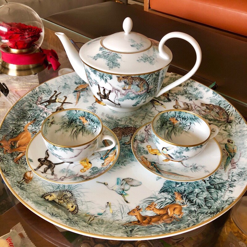 Ceramic Coffee Cup Set H Animal English Afternoon Tea Cup Conglin Painting Series Coffee Set Cup and Saucer