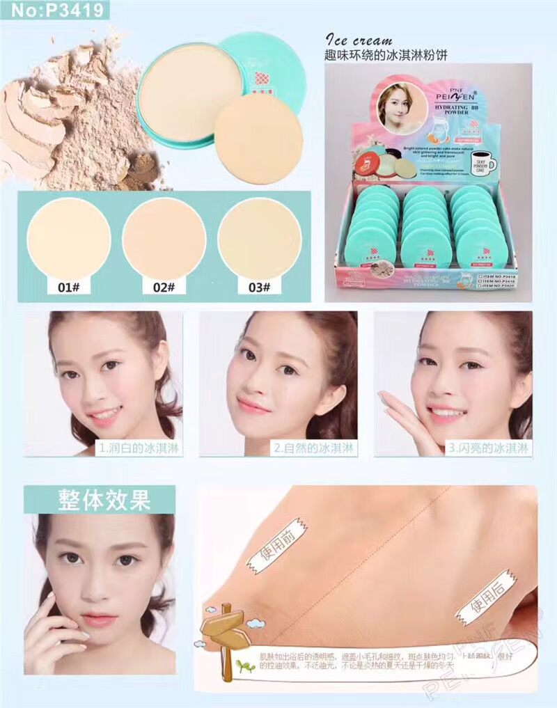 Phấn trang điểm che khuyết điểm lâu trôi Bánh kem dưỡng ẩm 12g kiểm soát phấn khô Phấn bột không tẩy trang không trôi phấn với phồng chính hãng phấn phủ loreal