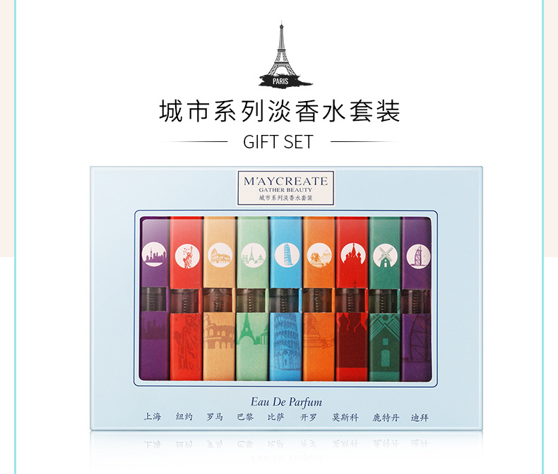 Nước hoa 9 bộ hộp quà tặng nữ kéo dài hương thơm tươi mát tự nhiên sinh viên hoa chai nhỏ cầm tay kết hợp nước hoa zara