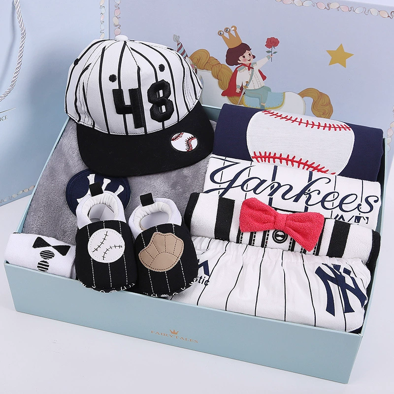 American Yankees Boy Baby Set Hộp quà tặng Quần áo cotton sơ sinh Bộ hộp Baby Baby Sinh nhật trăng tròn - Bộ quà tặng em bé