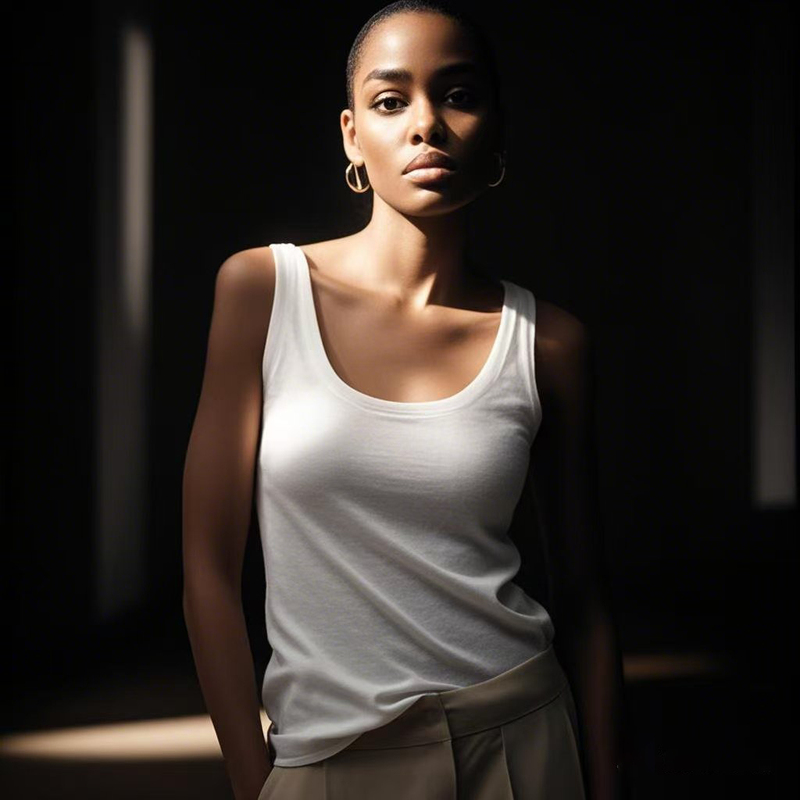 Linen Tank Top French Style British Thin Strap Cotton Top Camisole Sexy White Large U-Neck Ribbed Export Linen Tank Top French Style British Thin Strap Cotton Top Camisole Sexy White Large U-Neck Ribbed Export