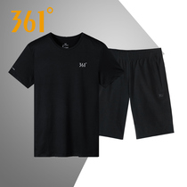 361 mens clothing sports suit mens summer men short sleeves shorts breathable sweat-absorbing quick dry loose mens two sets