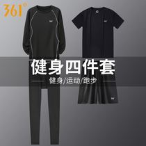 361 Degrees Fitness Clothes Mens Running Training Autumn Winter Sports Suit High Play Long Sleeve Basketball Equipment Tight Clothing