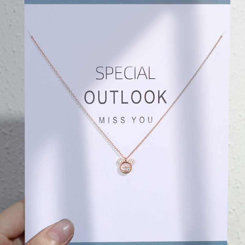 Inlaid Schwarocene Chzircons 520 Valentine's Day Gifts To Girlfriend Necklace Woman Pure Silver Light Lavish Crowdlock Bone Chain