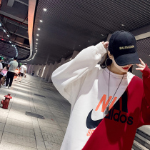 Red sweater women loose Korean version of autumn and winter velvet thickened 2021 new fashion net red blouse oversize