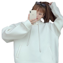 Autumn and winter lamb wool sweatshirt 2024 new Korean version loose plus velvet thick lamb wool jacket womens trend ins