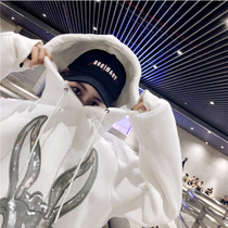 Early autumn 2021 loose Korean version Japanese vintage fried street high-end white cartoon sweater female tide ins