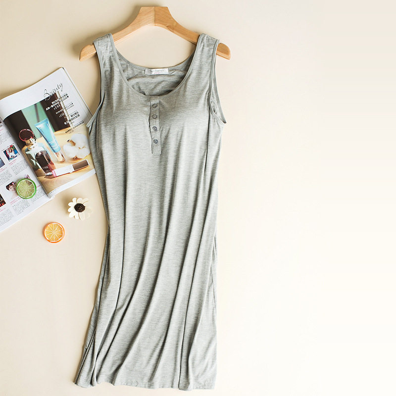 Pregnant Woman Dress With Chest Cushion Vest Skirt Mid home Long version Home Ocean Modale Long dress Skirt Bottom Skirt Easy Underwear Summer