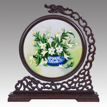 Living room decorations home furnishings small wine cabinets TV cabinets characteristic crafts Chinese style Su Embroidery screen