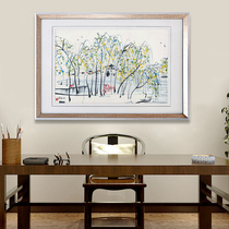 Su embroidery finished hanging painting porch modern simple restaurant mural painting new Chinese wall painting living room Wu Guanzhong decorative painting