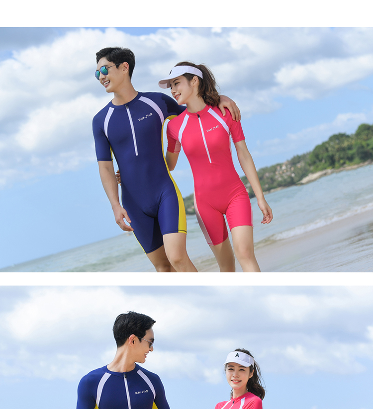 Cặp vợ chồng phù hợp với nam và nữ bảo thủ che bụng là võ sĩ Xiêm mỏng chống nắng thoáng khí nhanh khô chuyên nghiệp đào tạo bơi suối nước nóng - Vài đồ bơi 	đồ đôi đi biển chụp hình cưới	
