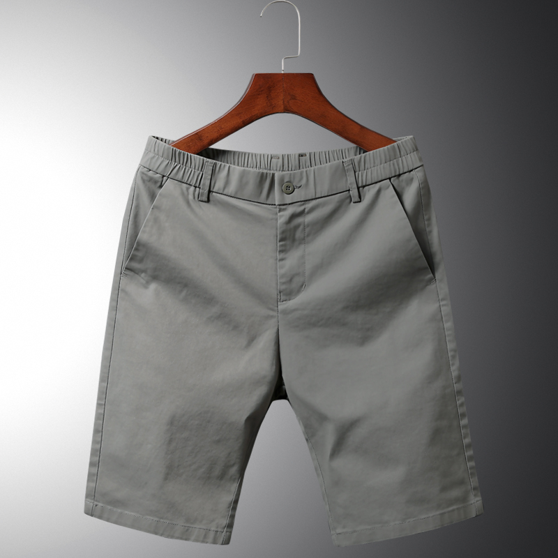 Men's Casual Shorts for Summer, Thin Style, Can Be Worn with a Belt, Pure Cotton, Knee-Length, Slim Fit, Stretchy Pants, Men's Dress Pants