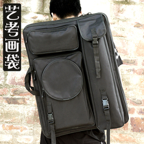Painting bag Sketch drawing board bag Shoulder back 4k multi-function art painting bag Large zipper waterproof thickened canvas drawing board bag