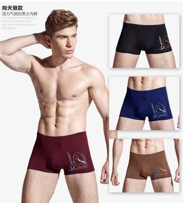 Quần lót mới chất béo quần cao eo cotton cỡ lớn rộng góc phẳng nam tam giác đồ lót 4 hộp quà màu xanh + đen 4X - Bộ quà tặng quần lót dây nam