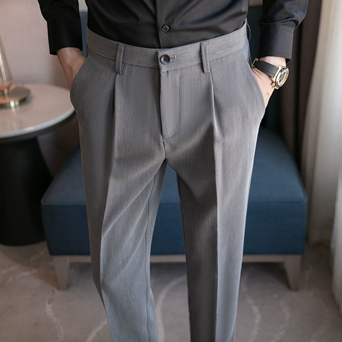 Костюм, универсальные трендовые штаны, в корейском стиле, свободный прямой крой