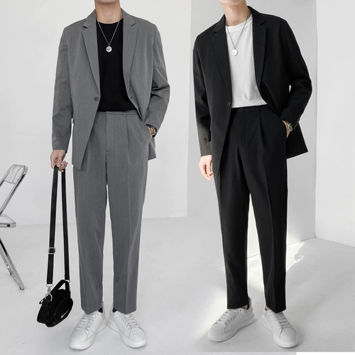 Трендовый комплект для отдыха, пиджак классического кроя, изысканный стиль, свободный крой