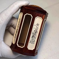 Zhang Shenglins chirping insect box small-leaf rosewood inlaid with ox bone and carved octagonal grasshopper jar Gilza mouth jar with insect kit
