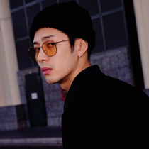 Retro Brown personality new men driving sun glasses fashion street temperament irregular polarized sunglasses