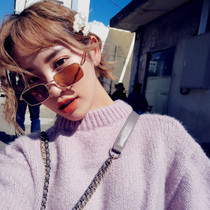 Sunglasses female retro Hong Kong wind small face myopia can be equipped with glasses Net red with personality concave shape girl sun glasses tide tide