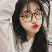 Square anti-blue light radiation protection eye myopia glasses female frame can be equipped with degree male transparent plain face Korean tide