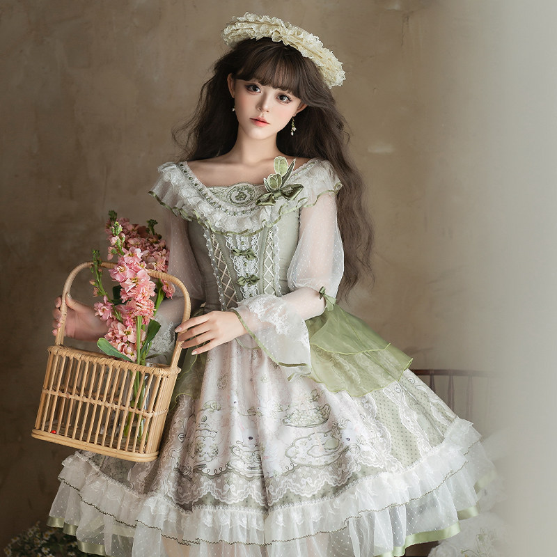 🎀 清新茶杯兔 OP/JSK 裙，让你秒变童话公主 🌸-lolita洛丽塔连衣裙-淘宝好物网