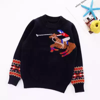 Autumn and winter new children's cashmere sweater boys' sweater baby cartoon wool base shirt