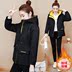 Cộng với nhung bông áo mùa thu của phụ nữ mùa đông 2019 xu hướng mới của Hàn Quốc phiên bản loose-fitting 100 plus dày ấm quần áo bông đội mũ trùm đầu 