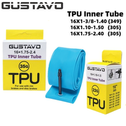 Gustavo 16 인치 접이식 자동차 내부 튜브 TPU 16x1.3/8 -1.4/1.1-1.5/1.75-2.4