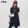 Đầm dự tiệc Fila Women 2018 Mới Áo thể thao chữ thường Cổ tròn Áo thun ngắn tay quần áo the thao  nữ