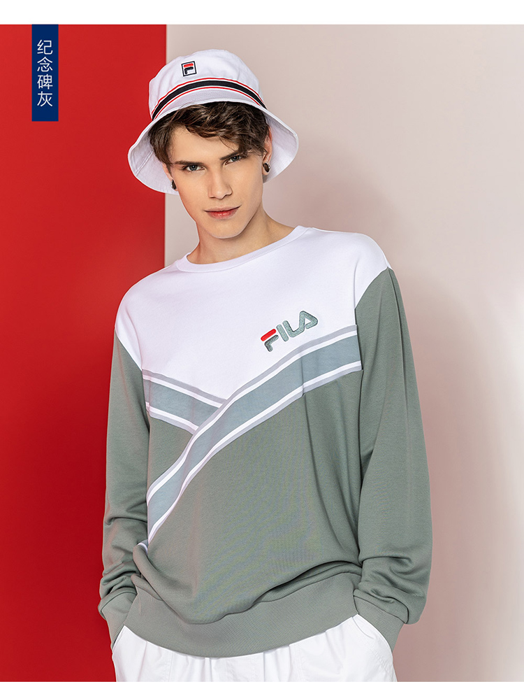 PHIM FUSION Áo len nam Fila 2018 mùa đông mới thể thao thư giản dị khâu áo len nam - Thể thao lông cừu / jumper áo hoodie form rộng nam