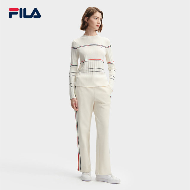 Sweater ແມ່ຍິງຢ່າງເປັນທາງການຂອງ FILA 2023 ລະດູຫນາວໃຫມ່ພື້ນຖານຄົນອັບເດດ: ຄົນອັບເດດ: turtleneck ຂະຫນາດນ້ອຍ sweater