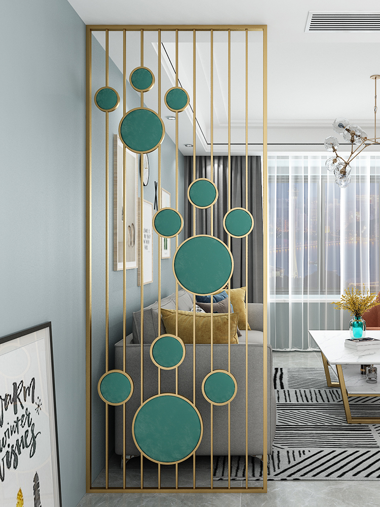 Light luxury hotel restaurant partition beauty shop decorative screen entrance door porch living room sofa next to the hollow partition wall