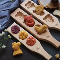 Tanabata Qiaoguo mold card flower begging festival steamed bread pasta old model baking wooden
