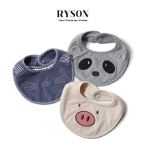 ins RYSON baby childrens clothing newborn men and womens treasure spring and summer cotton three-color small animals absorbent saliva bib scarf