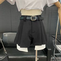 Модный ремень, лента, пластырь для отдыха, шорты, штаны, осенний, высокая талия, свободный прямой крой