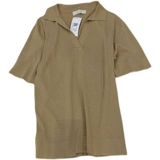 Зимняя футболка, трикотажный зеленый цветной комплект, 2021 года, короткий рукав, свободный прямой крой, в корейском стиле, воротник поло