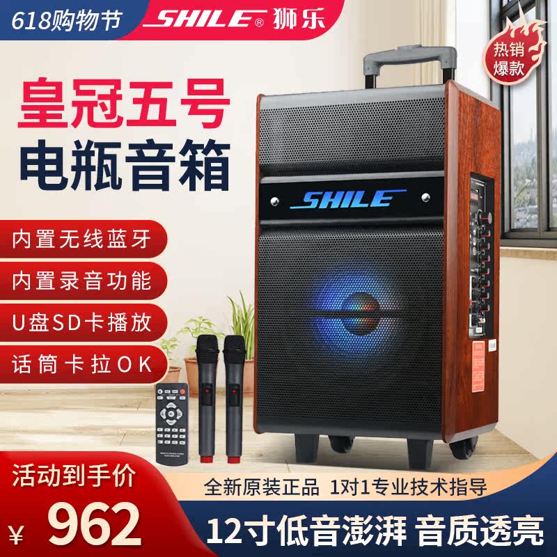 Lion Music Crown 5 12 Inch Outdoor Square Sound Dance Full Wood Box Mobile Portable Bluetooth Speaker