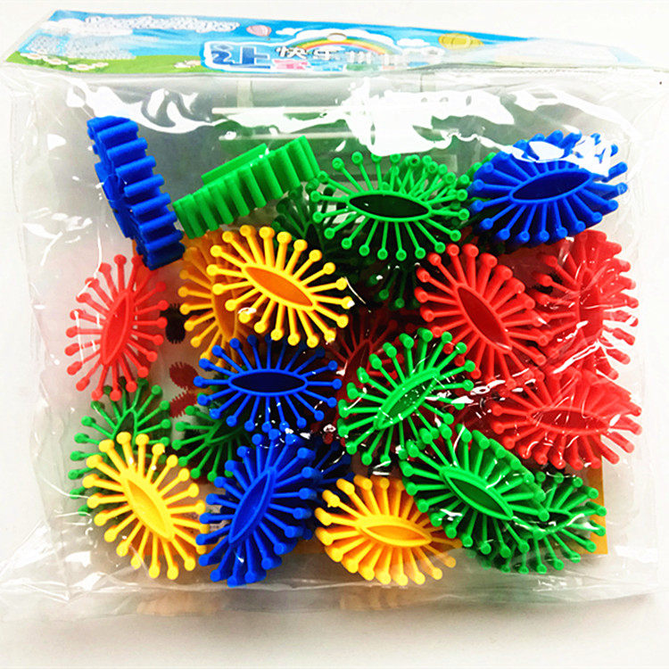 Bagged Children Plastic Collaged Parquet Wheel Building Block Kindergarten Desktop Early Education Puzzle Toy 61 Gift