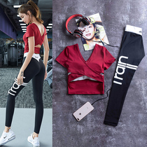 Advanced sense yoga clothes suitable for taking pictures of beautiful back soft sister sportswear summer cycling fitness clothes womens suits tide