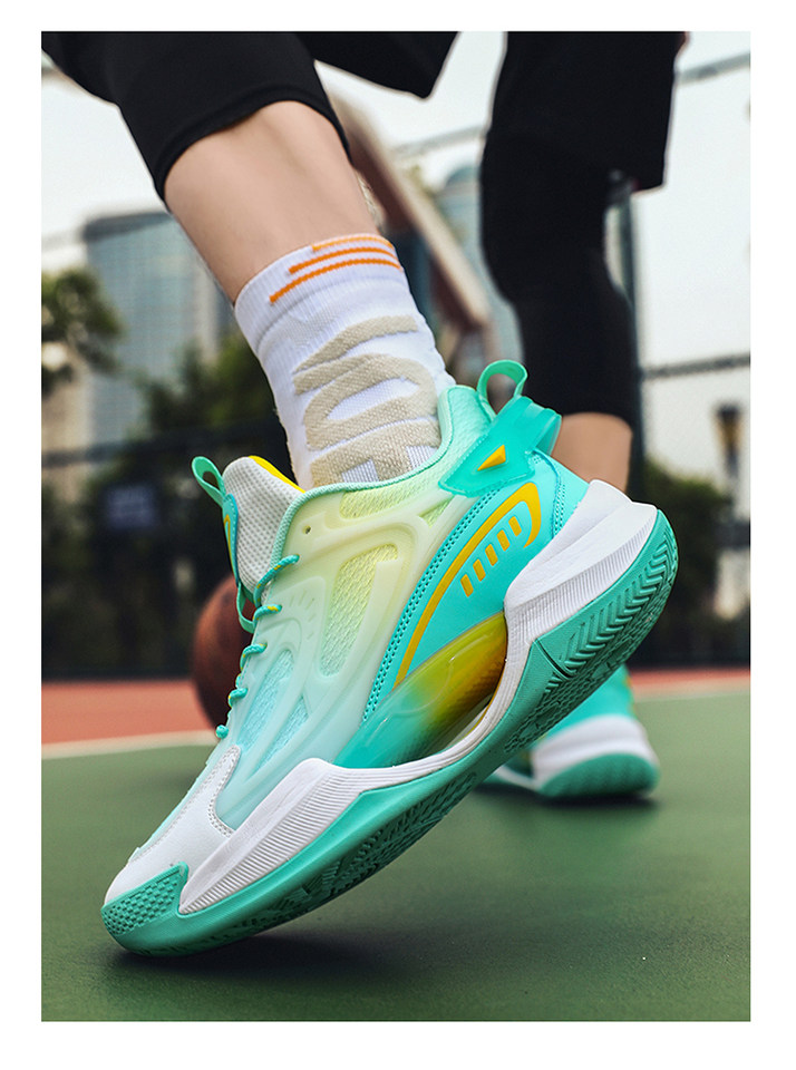 Giày bóng rổ cổ cao thanh thiếu niên chống trượt thoáng khí — Bạch Lan 20277, Bạch Quýt 20190, Trắng tím 20190, Trắng xanh 20190 chi tiết 38