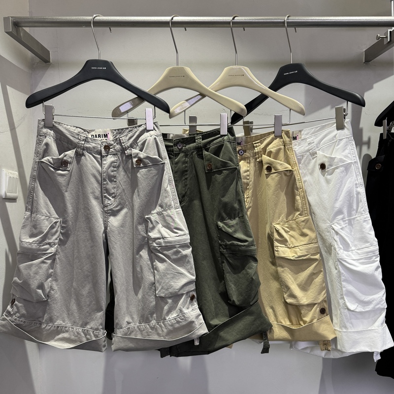 Darim Korea Original Label 2026 Spring/Summer High-Waisted Slimming Women's American-Style Workwear Cuffed Snap-Button Large Pocket Cropped Pants Darim Korea Original Label 2026 Spring/Summer High-Waisted Slimming Women's American-Style Workwear Cuffed Snap-Button Large Pocket Cropped Pants